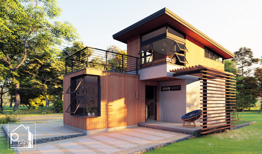Caelum Layout Kit | 52 sqm 2 Bedroom Modern Farmhouse Floor Plan & Elevations (Digital Download)