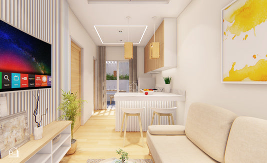 Kit d'aménagement Saphir avec fichier CAD/DWG | Petite mais Époustouflante ! Maison minimaliste de 27 m² avec patio extérieur, plan d'étage et élévations (Téléchargement numérique)