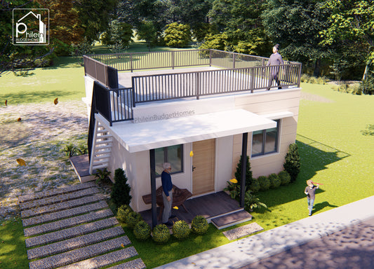 Anemone Basic Kit | 36sqm / 6 x 6meters Small House with Roof Deck Floor Plan (DIGITAL DOWNLOAD)