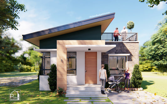 Lotus Basic Kit | 64sqm Two Bedroom Small House with Roof Deck Floor Plan (Digital Download)
