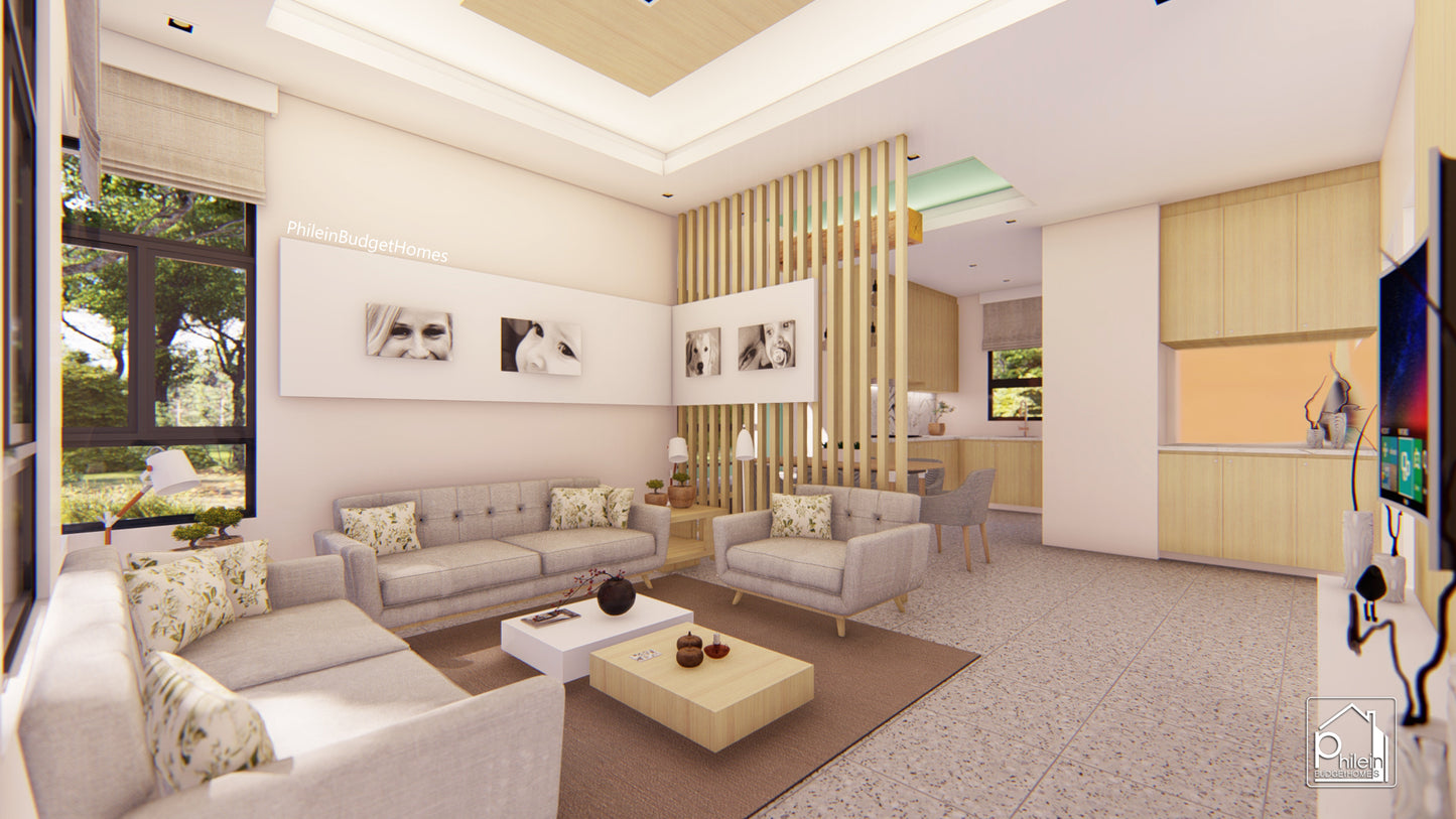 Lotus Layout Kit | 64sqm Two Bedroom Small house with Roof Deck Floor Plan & Elevations (Digital Download)