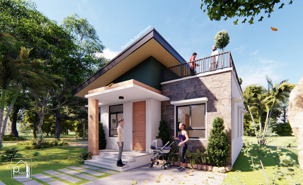 Lotus Basic Kit | 64sqm Two Bedroom Small House with Roof Deck Floor Plan (Digital Download)