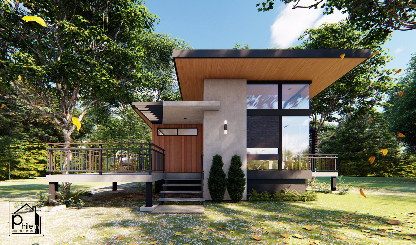 Kit de Diseño de Anthurium I 7 X 10 metros Plano de Planta y Alzados de Casa de Campo Moderna de 3 Dormitorios (DESCARGA DIGITAL)