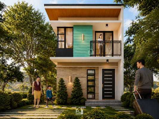 Antlia Basic Kit | 55 sqm 2 Bedroom Small House Design with Balcony Floor Plan (Digital Download)
