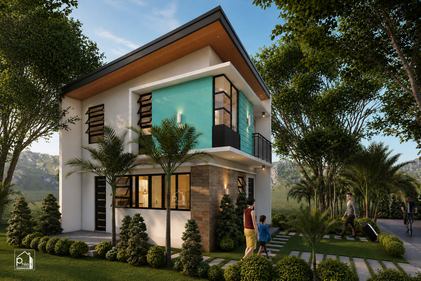 Antlia Basic Kit | 55 sqm 2 Bedroom Small House Design with Balcony Floor Plan (Digital Download)