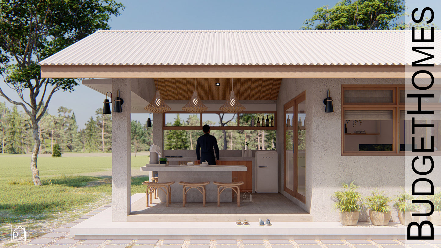 Cecil Basic Kit | 33sqm One Bedroom Simple Farmhouse Floor Plan (DIGITAL DOWNLOAD)