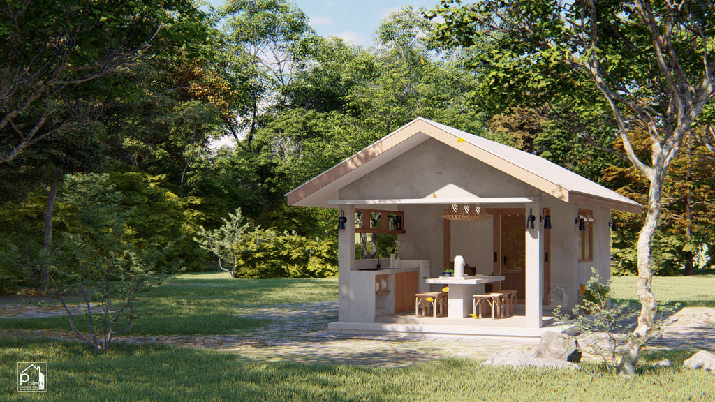 Cecil Layout Kit | 33sqm One Bedroom Simple Farmhouse Plan & Elevations (DIGITAL DOWNLOAD)