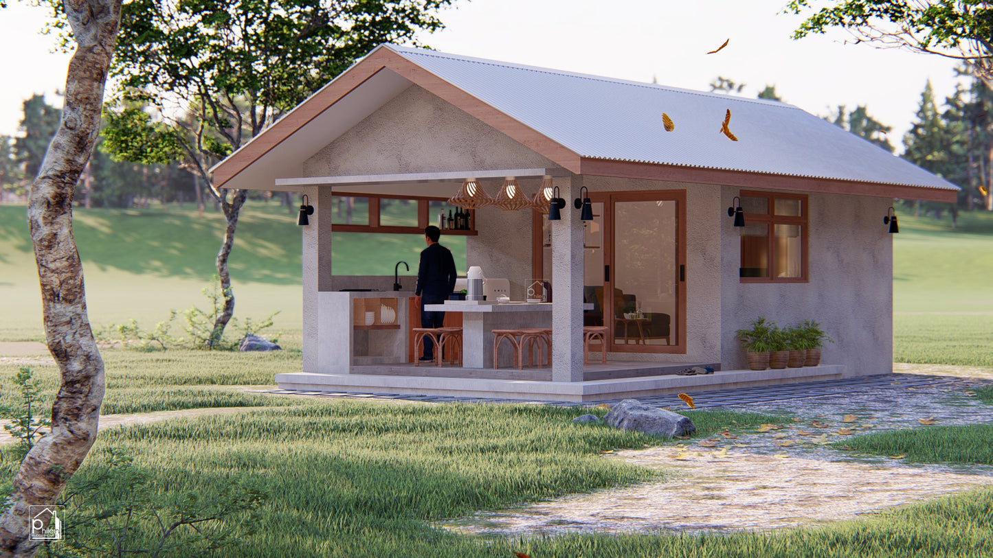 Cecil Basic Kit | 33sqm One Bedroom Simple Farmhouse Floor Plan (DIGITAL DOWNLOAD)