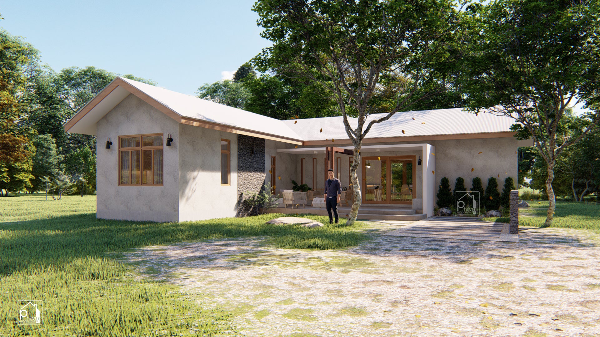 Magda Layout Kit | 78sqm L-Shape 3 Bedroom Small House Plan & Elevations (DIGITAL DOWNLOAD)