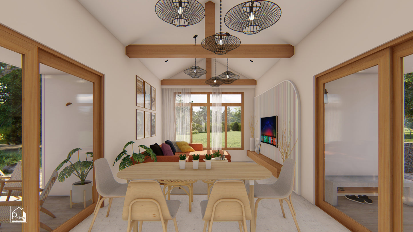 Magda Layout Kit | 78sqm L-Shape 3 Bedroom Small House Plan & Elevations (DIGITAL DOWNLOAD)