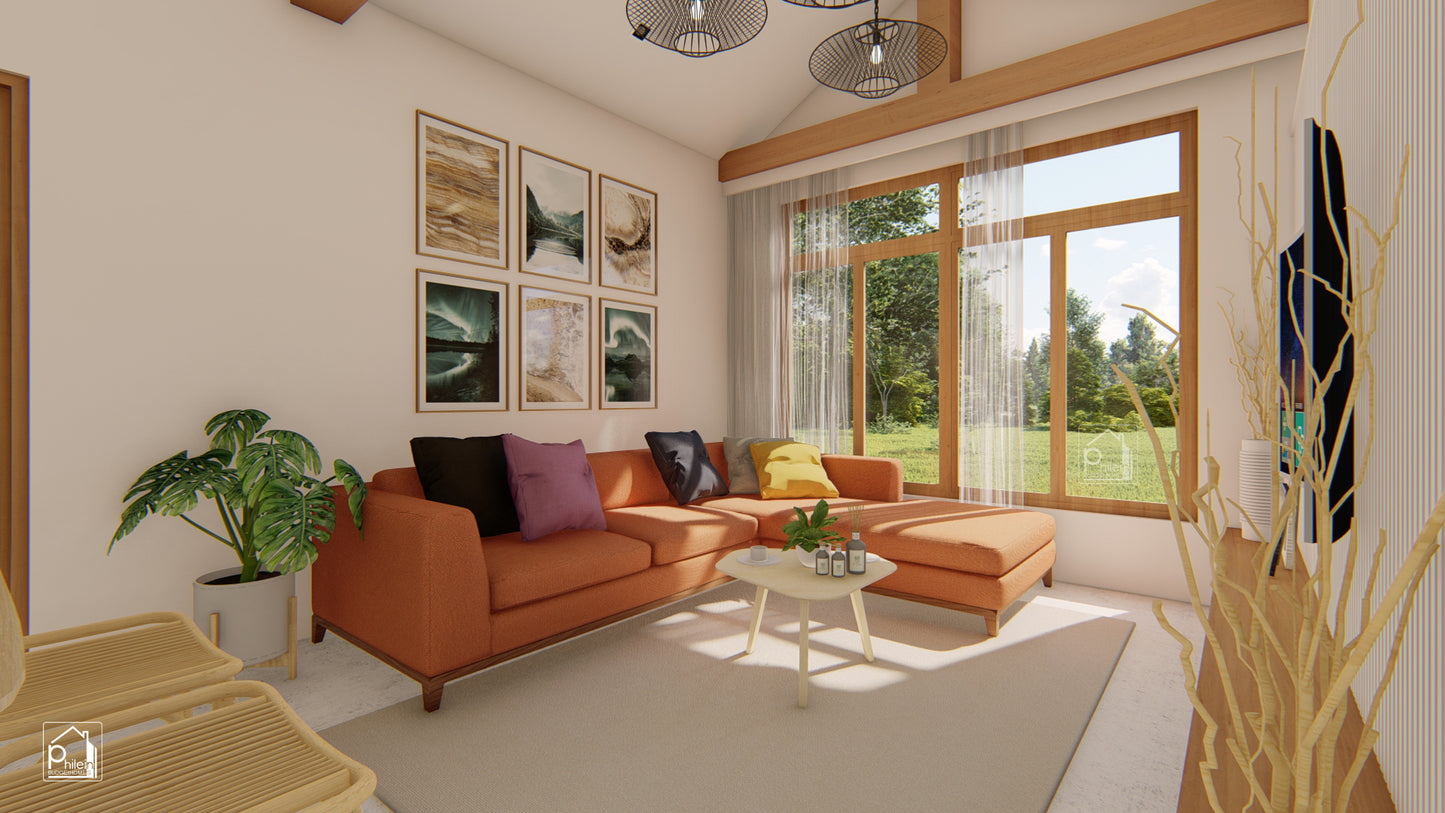 Magda Layout Kit | 78sqm L-Shape 3 Bedroom Small House Plan & Elevations (DIGITAL DOWNLOAD)