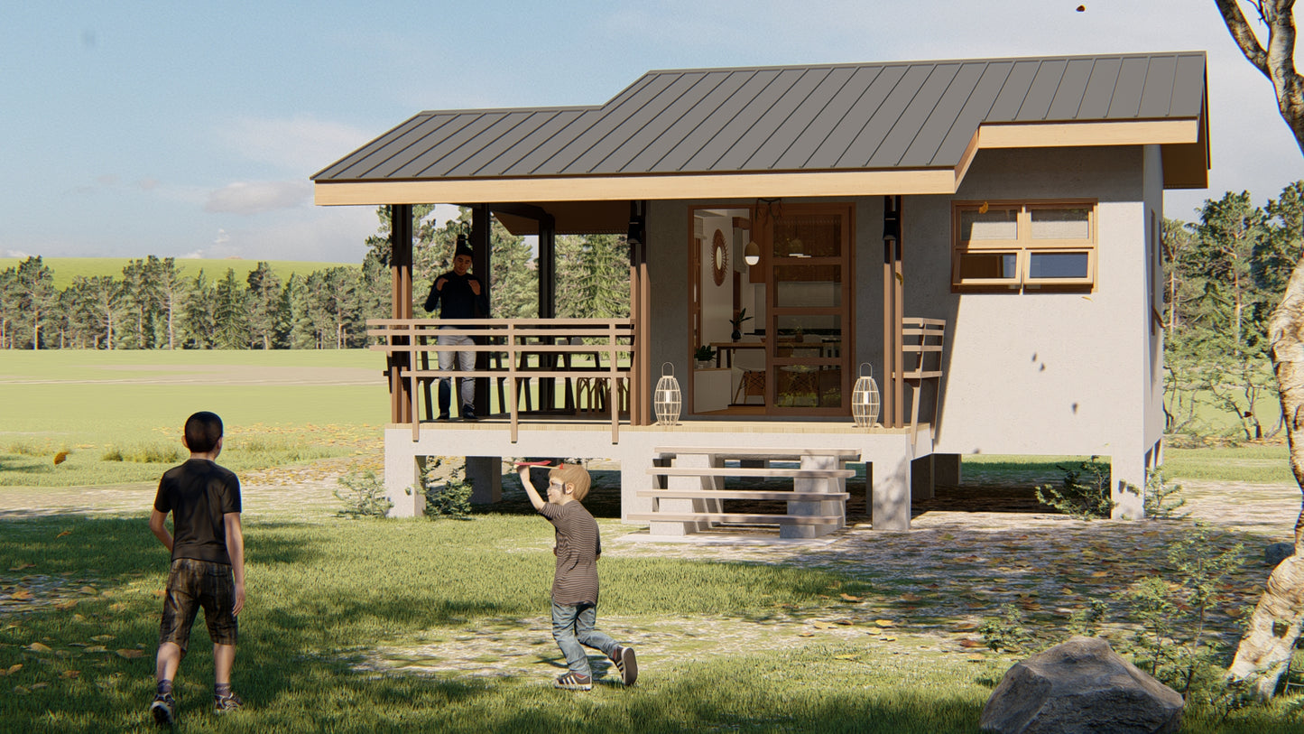 Estelita Fullplan Kit | 25 sqm Modern Filipino Kubo Home Plans (Digital Download)