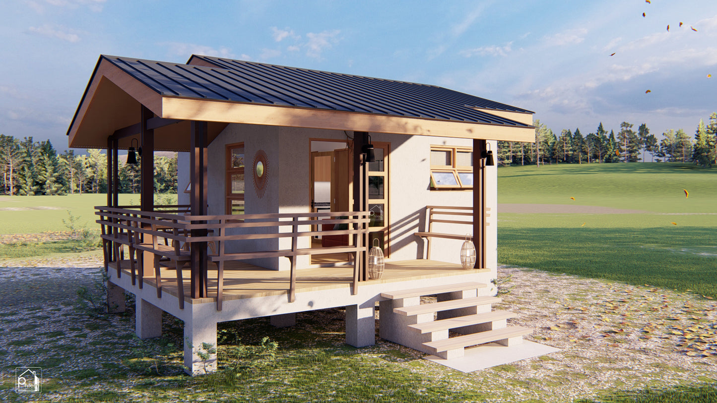 Estelita Fullplan Kit | 25 sqm Modern Filipino Kubo Home Plans (Digital Download)