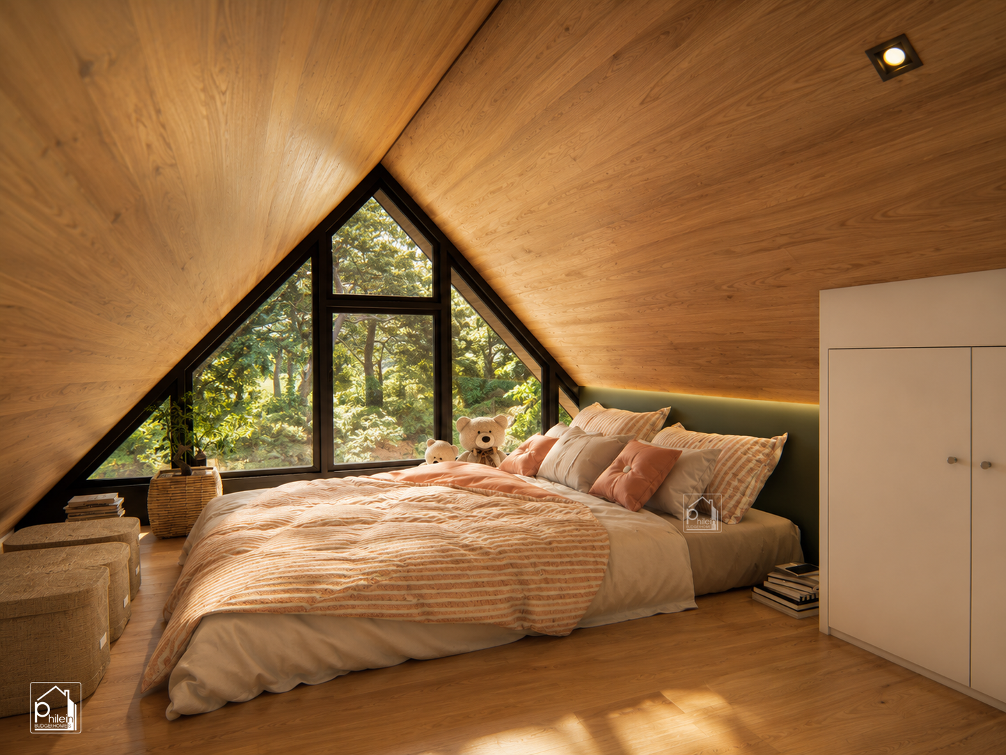 Jun Basic Kit | 30sqm One Bedroom Tiny House and a Loft Floor Plan (Instant Download)