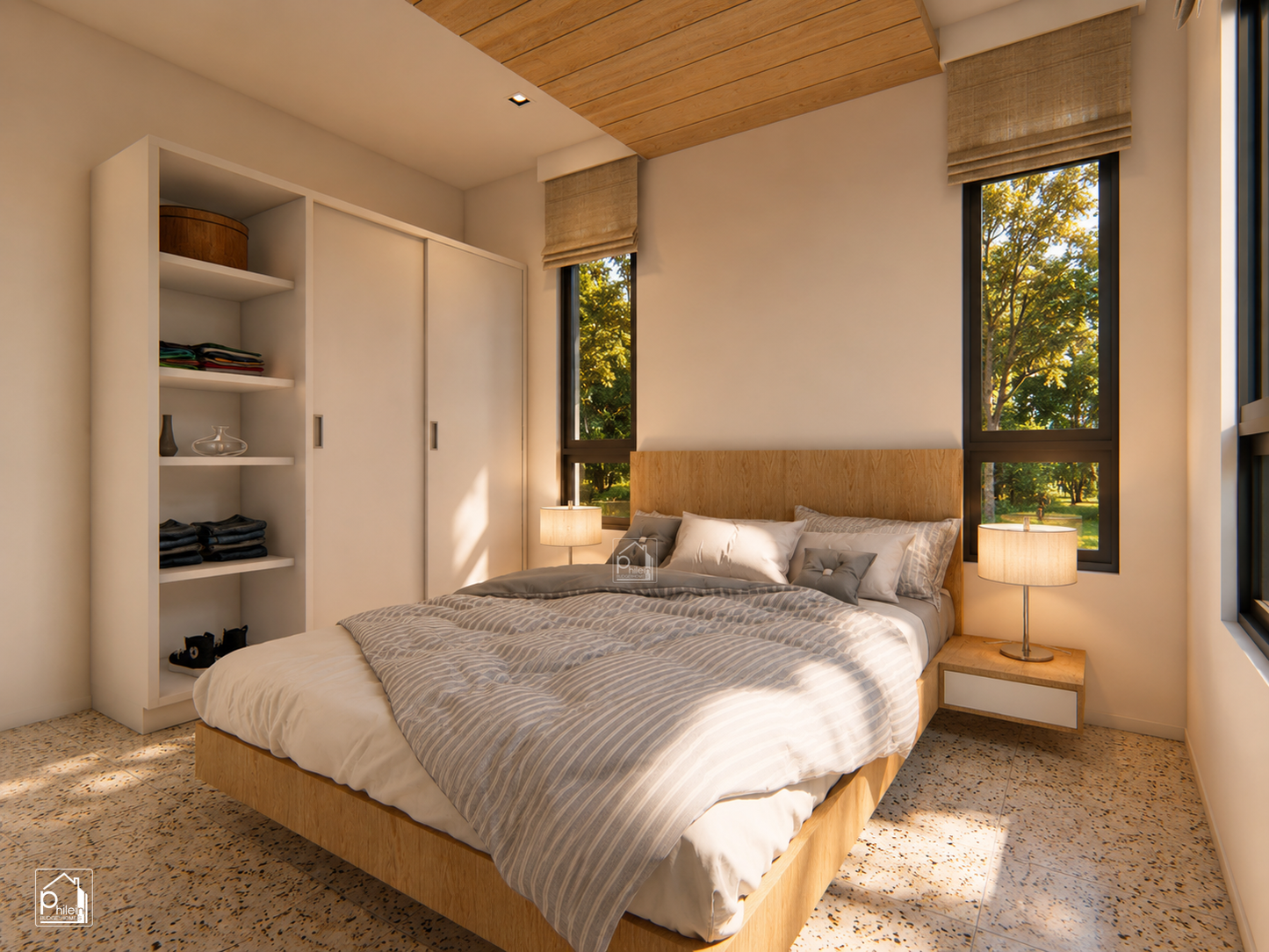 Lotus Basic Kit | 64sqm Two Bedroom Small House with Roof Deck Floor Plan (Digital Download)