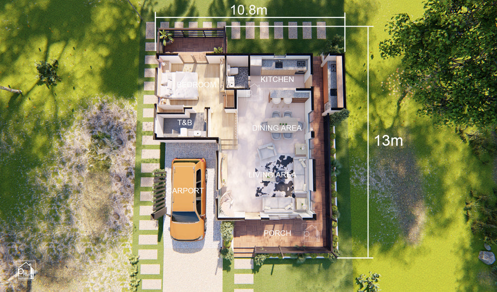 Lynx 3.0 Layout Kit | 120sqm Three Bedroom Small House with Attic Floor Plan & Elevations (Digital Download)