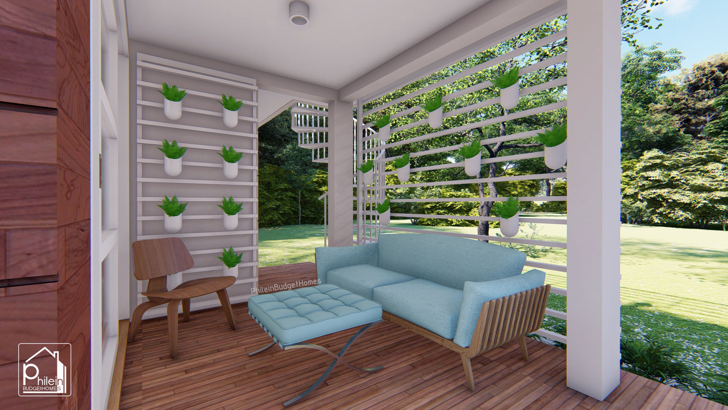 Aster Basic Kit | 20sqm One Bedroom Small House with Roof Deck Floor Plan (DIGITAL DOWNLOAD)