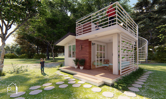 Aster Basic Kit | 20sqm One Bedroom Small House with Roof Deck Floor Plan (DIGITAL DOWNLOAD)