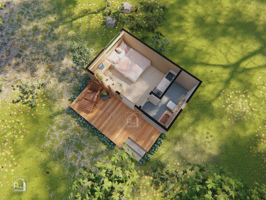 Tulip 2.0 Basic Kit | 15sqm Tiny Cabin House Design Floor Plan (Instant Download)