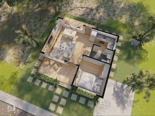Florian Basic Kit | 50sqm Two Bedroom House with Loft Floor Plan (DIGITAL DOWNLOAD)