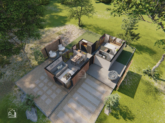 Caelum Layout Kit | 52 sqm 2 Bedroom Modern Farmhouse Floor Plan & Elevations (Digital Download)