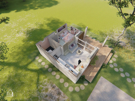 Blinks Basic Kit | 20sqm Small House Design Floor Plan (DIGITAL DOWNLOAD)