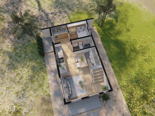 Pearl 2.0 Basic Kit | Small House Design: 3 Bedroom, 60 square meter Floor Plan (Digital Download)