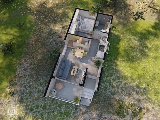 Jasmine Basic Kit | 44sqm Modern Small House with Loft, Floor Plan (Digital Download)