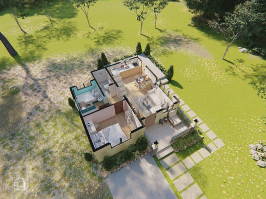 Hyacinth Basic Kit | 49 sqm Two Bedroom House with Loft Floor Plan (Digital Download)