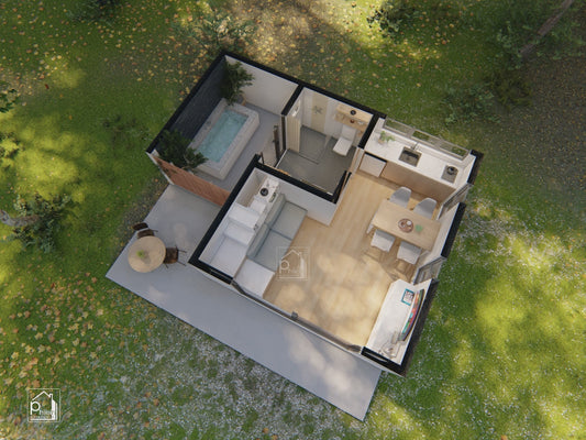Gerbera Basic Kit | 4 x 5 meters Modern Cabin Floor Plan (DIGITAL DOWNLOAD)