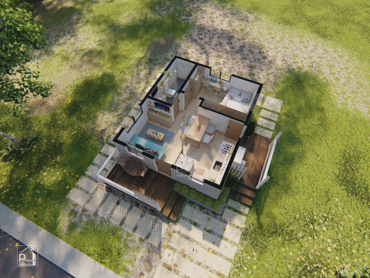 Freesia Basic Kit | 30sqm One Bedroom Small House Design with Modern Interior Floor Plan (DIGITAL DOWNLOAD)