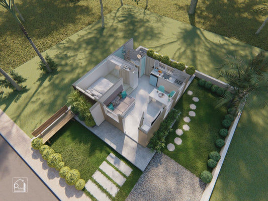 Aries Basic Kit | 19sqm One Bedroom Small House Floor Plan (DIGITAL DOWNLOAD)