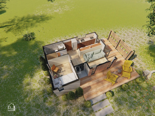 Lily Basic Kit | 46sqm Small House with Attic Floor Plan (Digital Download)