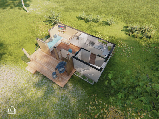 Norma Basic Kit | 26sqm Tiny Bahay Kubo with Loft | Modern Filipino Small House Floor Plan (PDF Download)