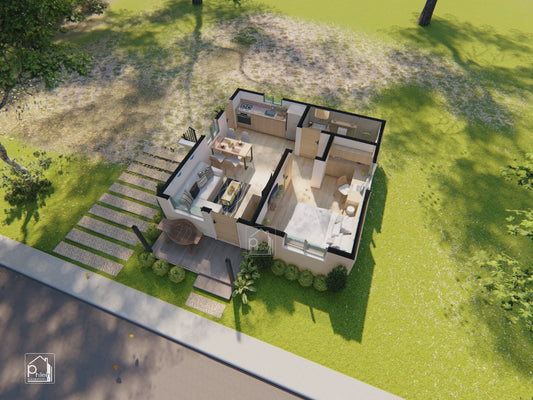 Anemone Basic Kit | 36sqm / 6 x 6meters Small House with Roof Deck Floor Plan (INSTANT DOWNLOAD)