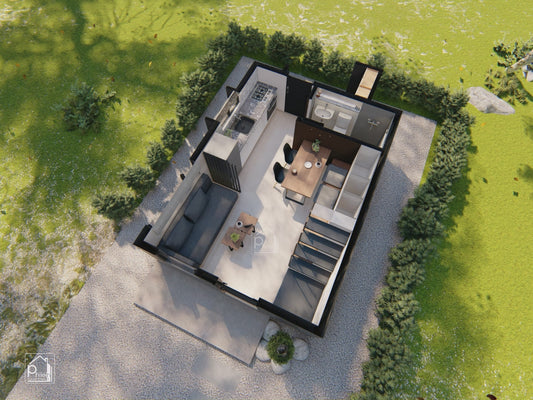 Calix Basic Kit | 4 X 5m Two Bedroom Small House Design Floor Plan (DIGITAL DOWNLOAD)