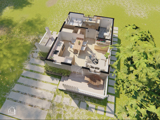 Freesia 2.0 Basic Kit | 41sqm Small House with Attic Plan (DIGITAL DOWNLOAD)
