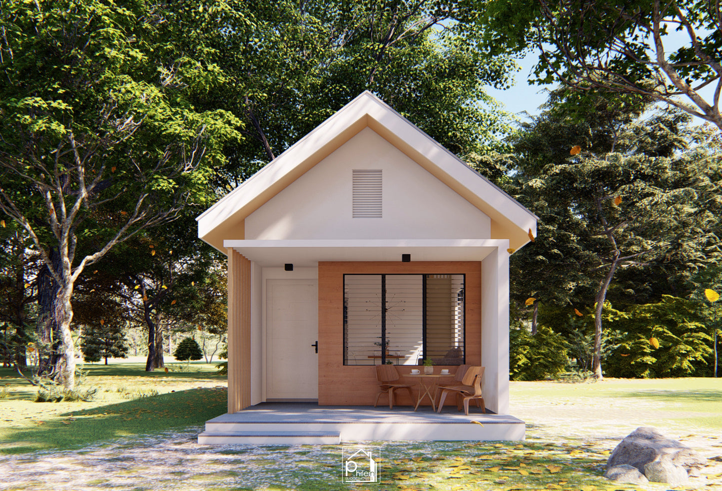 Quartz Layout Kit with CAD/DWG file | 44 sqm Practical Small House Design with Cozy Loft, Floor Plan & Elevations (Digital Download)