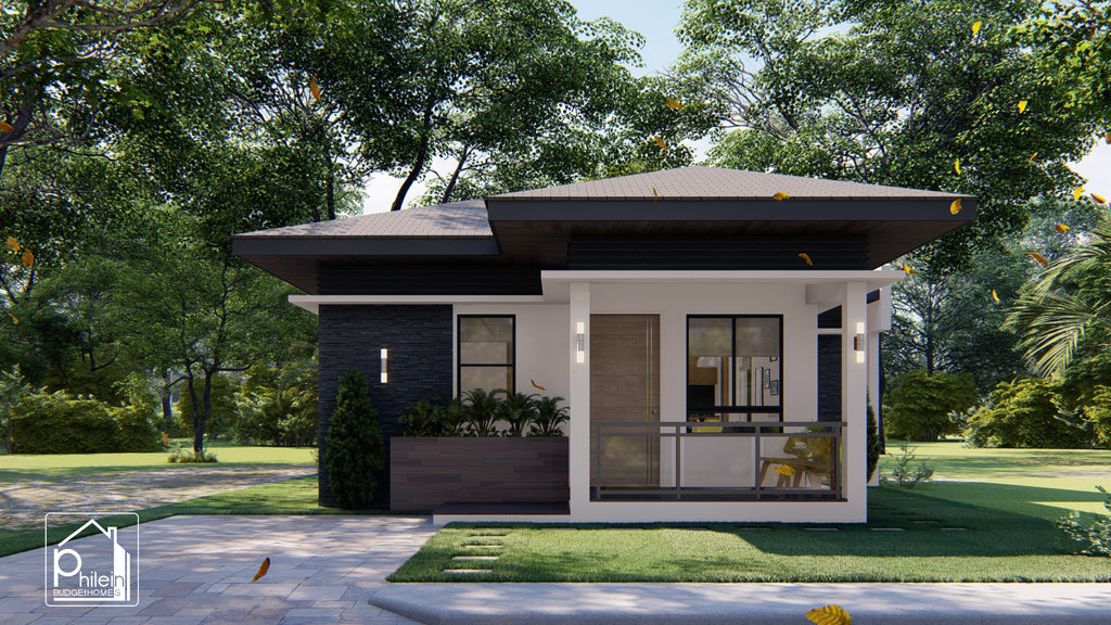 Poppy Layout Kit | 48sqm 2 Bedroom Modern Small House Floor Plan & Elevations (Digital Download)