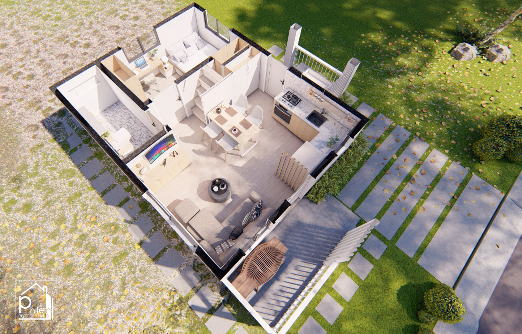 Freesia 3.0 Basic Kit | 53sqm Two Bedroom Small House with Attic Floor Plan (DIGITAL DOWNLOAD)