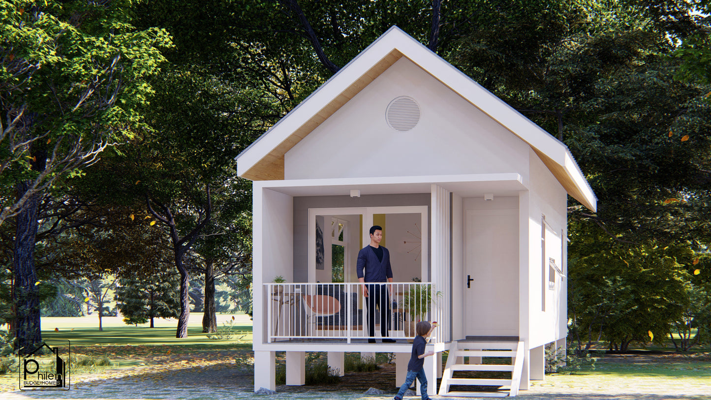 Jasmine Basic Kit | 44sqm Modern Small House with Loft, Floor Plan (Digital Download)