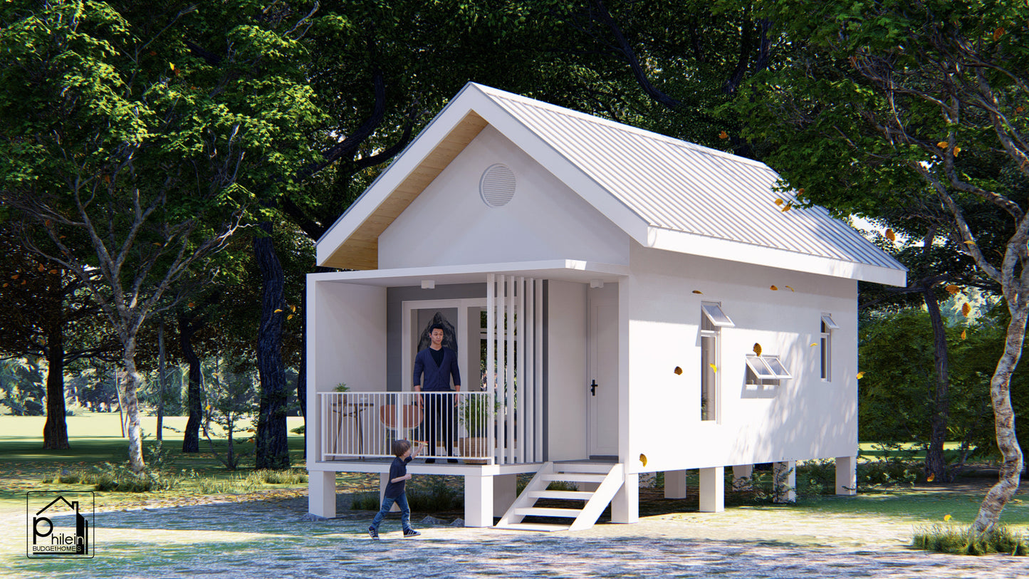 Jasmine Basic Kit | 44sqm Modern Small House with Loft, Floor Plan (Digital Download)