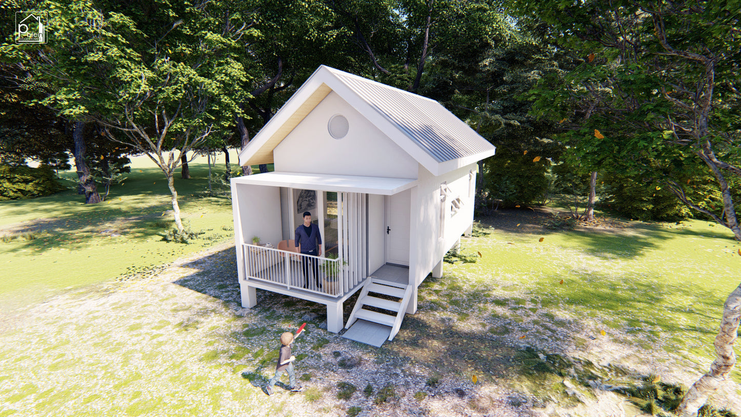 Jasmine Basic Kit | 44sqm Modern Small House with Loft, Floor Plan (Digital Download)