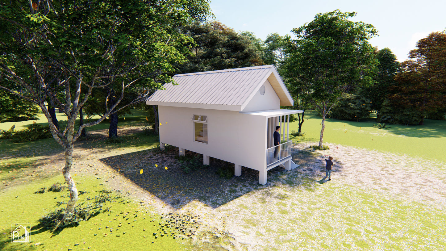 Jasmine Basic Kit | 44sqm Modern Small House with Loft, Floor Plan (Digital Download)