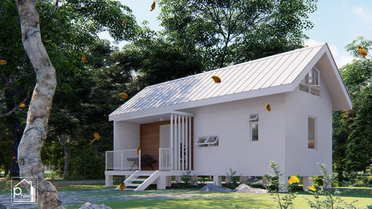 Jasmine 2.0 Layout Kit with CAD/DWG file | 61sqm Modern Small House with 2 Lofts, Floor Plan & Elevations (Digital Download)