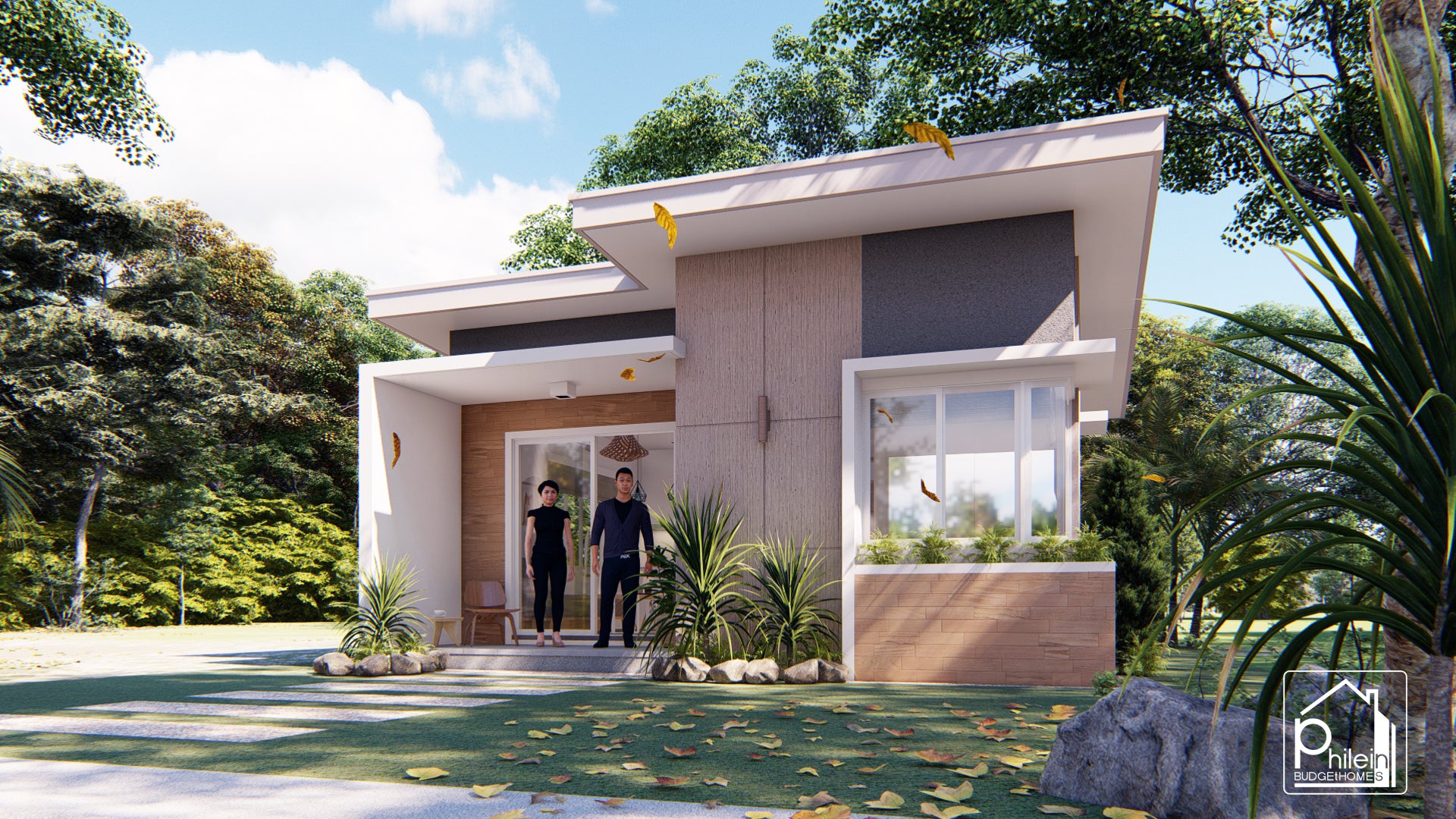 Ren Layout Kit | 38sqm Charming One Bedroom Modern Small House Design Floor Plan & Elevations (Digital Download)