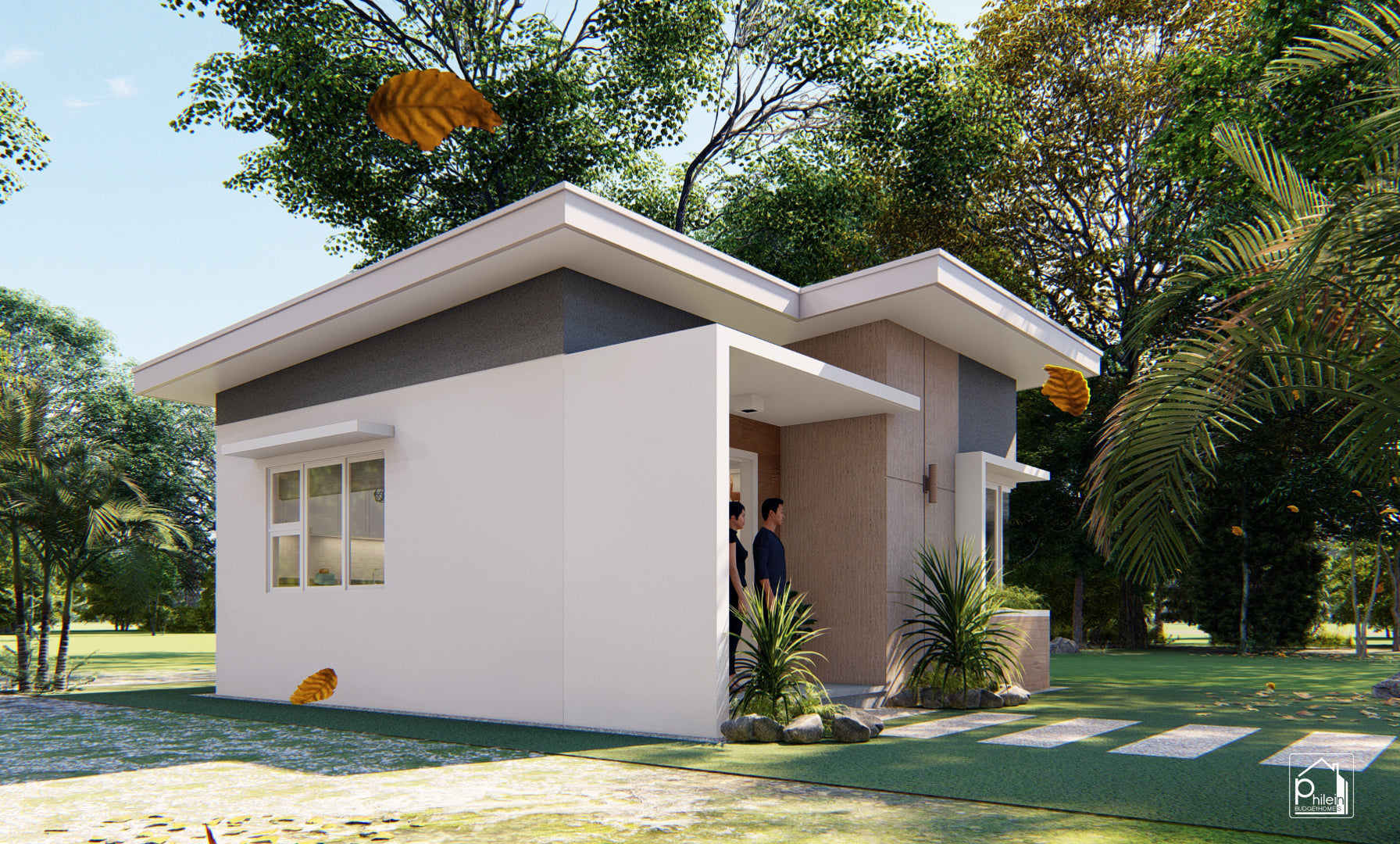 Ren Layout Kit | 38sqm Charming One Bedroom Modern Small House Design Floor Plan & Elevations (Digital Download)