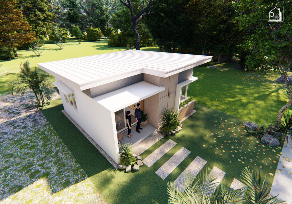 Ren Layout Kit | 38sqm Charming One Bedroom Modern Small House Design Floor Plan & Elevations (Digital Download)