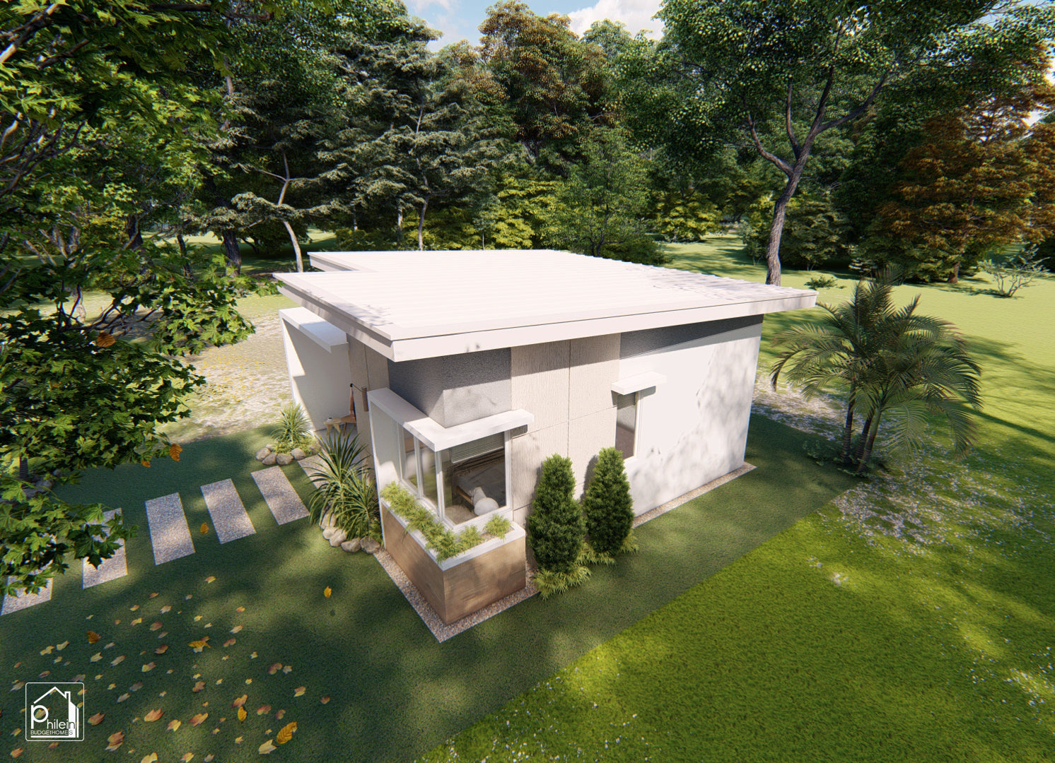 Ren Layout Kit | 38sqm Charming One Bedroom Modern Small House Design Floor Plan & Elevations (Digital Download)