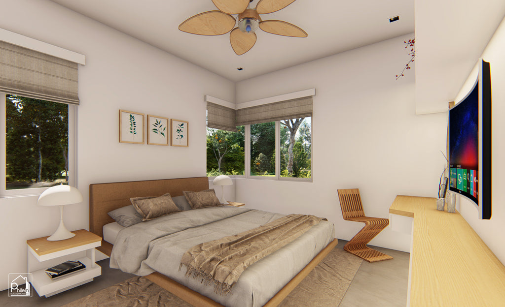 Ren Layout Kit | 38sqm Charming One Bedroom Modern Small House Design Floor Plan & Elevations (Digital Download)